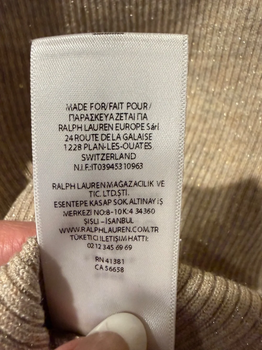 Polo Ralph Lauren Beige Ribbed V-Neck Button Vest - Size M (Fits Small)